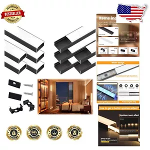 Space-Saving LED Strip Light Channels - 10 Pack of 1M Aluminum with White Covers - Picture 1 of 11