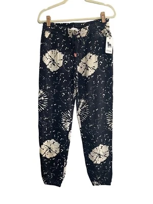 NWT PJ Salvage Small Black Stormy Monday Sunburst Tie Dye Lounge Pants #BXC/PQ33 - Image 1 of 4