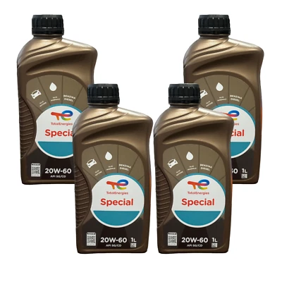 Kit 4 Litri Total Special 20W60 Olio Motore Minerale Benzina Diesel Per consumo