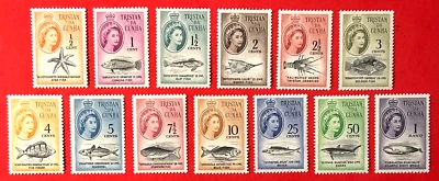 TRISTAN DA CUNHA Sc#42-54 1961 Pez de Tristán Juego Completo Como Nuevo NHOG XF/S 10-384 Foto 1 de 3