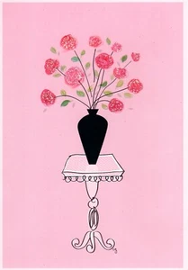 Tarjeta de felicitación con tema de ramo de rosa rosa feliz aniversario pareja - Imagen 1 de 3