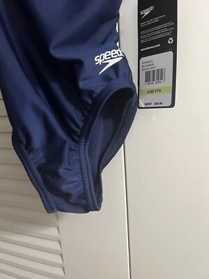 Speedo Girls Swimsuit One Piece Pro LT Size 4/20 Youth Navy Blue NEW - Image 1 of 3