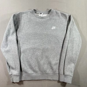 Nike Sportswear Club Fleece Crew Mens Small Gray Sweatshirt Pullover Crewneck - Picture 1 of 9