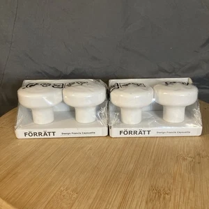 IKEA FORRATT Porcelain Finials, 2 pair, white, *NEW* - Picture 1 of 3