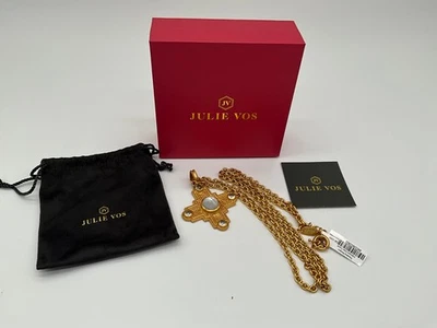 NWT Julie Vos Statement Malta Theodora 24kt Gold Plated Necklace Cross - Image 1 of 4