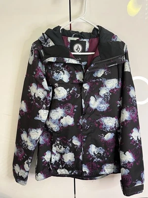 Volcom женщин S маленький куртка лыж сноуборда карманы цветочный 10,000 мм EUC - Изображение 1 из 4