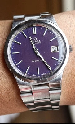 独特表盘 Omega Genève 1970 年代 39 毫米集成表带手表 Cal。 1012 — 第 1/4 张图片