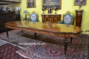 Tavolo ovalino intarsiato stile inglese allungabile fino a 353 cm. - Foto 1 di 17