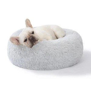 Calming Dog Bed, Anti Anxiety Dog Bed, Plush Donut Dog Bed for Small Dogs - Picture 1 of 7