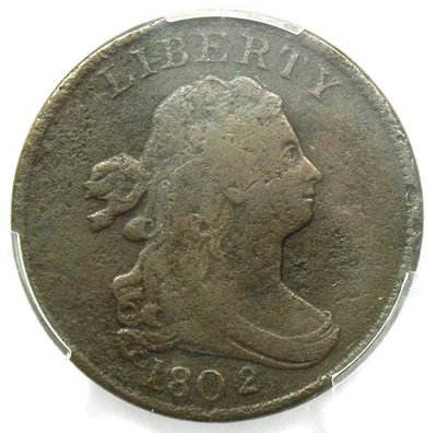 1802/0 Draped Bust Half Cent 1/2C - Certified PCGS Fine Details - Rare Date! - Image 1 of 4