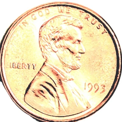 1993P Lincoln Cent . Error: No "VDB". - Image 1 of 4