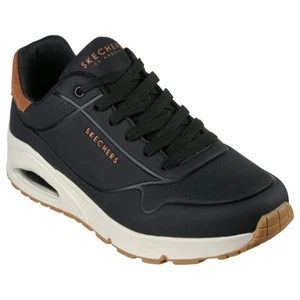 Mens Skechers Uno - Suited On Air Black Sneaker Shoes - Picture 1 of 6