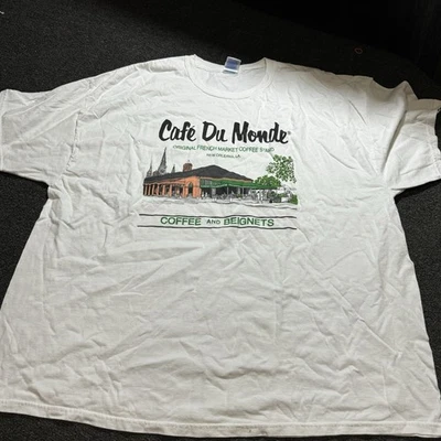 Camisa De Colección Café Du Monde Destino 3XL Blanca Cuarto Francés Nueva Orleans Foto 1 de 4