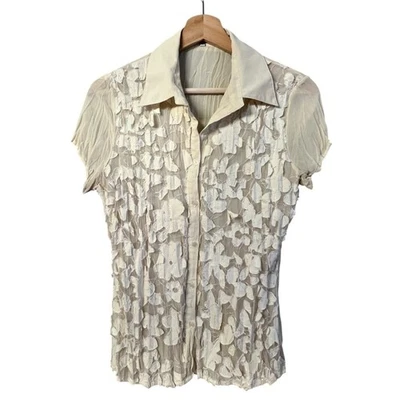 Top de hadas transparente vintage Y2K para mujer talla S coqueta floral cottagecore romántico Foto 1 de 4