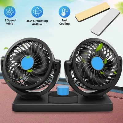 Car Cooling Fan Dual Head 12V Car Electric Fan 360 Degree Car Cool Fan for Truck - image 1 of 4