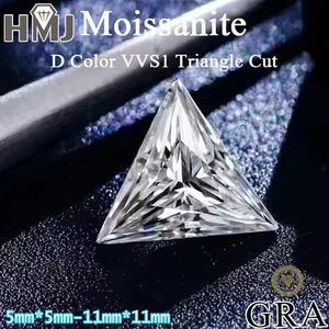 Rare Triangle Cut 5CT Moissanite Loose Gemstones D Color VVS1 Triangle Stone - Picture 1 of 26
