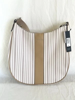 Cartera Tahari Vegana Cuero Beige Rayas Nueva con Etiquetas Foto 1 de 4