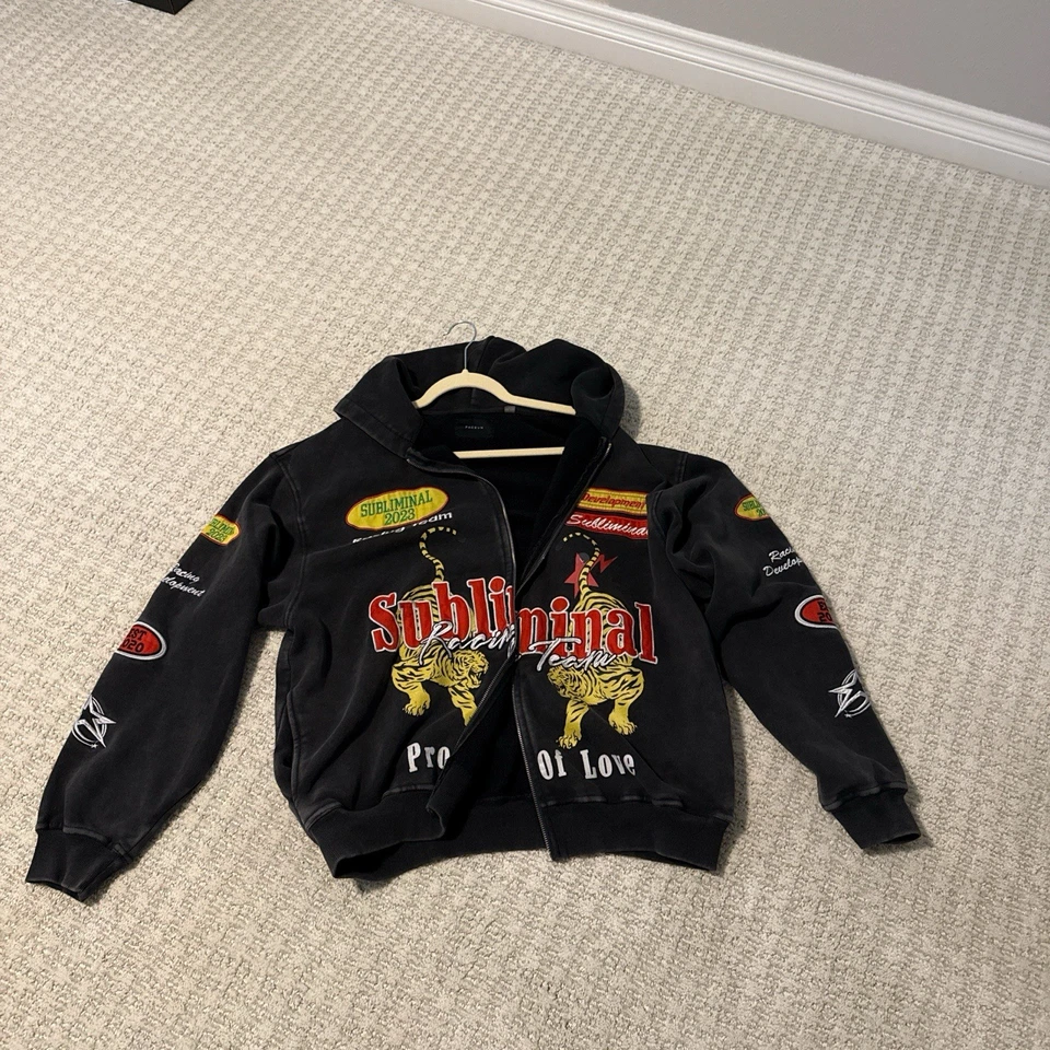 Pacsun Subliminal Racing Full Zip Hoodie - Large - Image 1 of 1