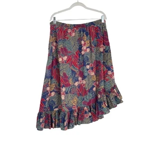 Surrey Women's Vintage Floral Print Asymmetrical Ruffled Hem Skirt Size Medium - Picture 1 of 9