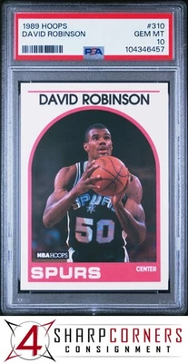 Hoops #310 1989 David Robinson radiocontrol Spurs Hof PSA 10 Foto 1 de 2