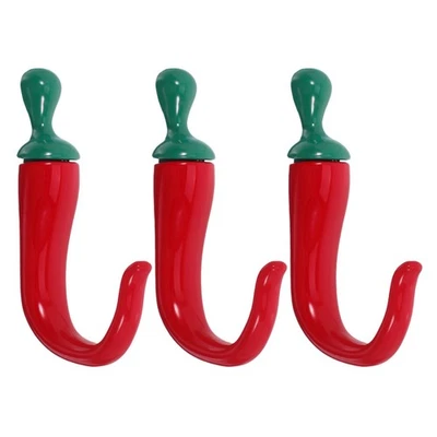  3pcs Chili Wall Hook: Rustic Vintage Coat and Clothes Hanger Rack for Hanging - Image 1 of 4