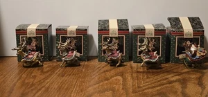 Hallmark Andenken Ornamente Weihnachtsmann und seine Rentiere Sammlung Komplettsatz 1992 - Bild 1 von 10