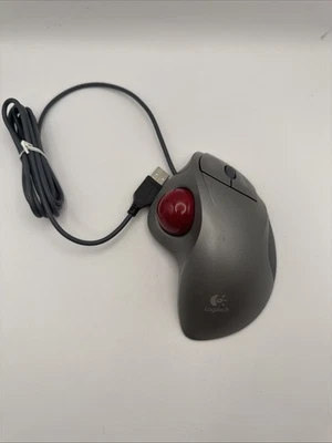 Logitech TrackMan Wheel Mouse USB Optical Trackball Mouse Silver T-BB18 Tested - Image 1 of 4