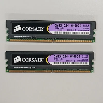 Corsair XMS2 Xtreme DDR2 RAM Kit 2 x 1GB PC2-6400 800MHz DIMM CM2X1024-6400C4 - Image 1 of 2
