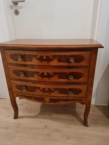 Kommode Ahorn mit Wurzelholzeinlagen intarsiert H 73x L 75x B 39 - Bild 1 von 11