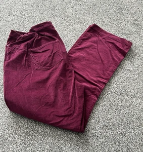 Cotton Traders Women's Burgundy Casual Corduroy Cord Trousers Ladies Size UK 20 - Picture 1 of 8