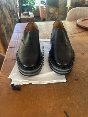 NIB Robert Clergerie $595 Bennie Black Leather Platform Shoes Sz 38 US 7.5 - Image 1 of 4