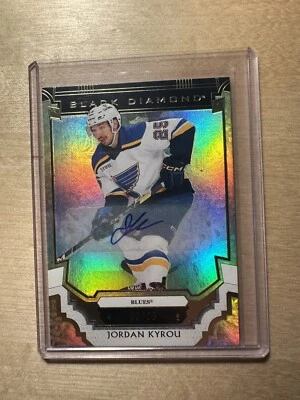 2023-24 UD BD Jordan Kyrou Blue Line Auto Jersey 12/25 Auto - Image 1 of 3