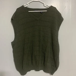 Saddlebred Vest Men XXL 2XL Cotton Window Pane Ribbed Green Hong Kong - Picture 1 of 6
