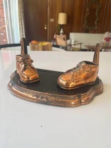 Antikes Bronze Schuhgestell Babyschuh Art Deco 40er 50er Jahre - Bild 1 von 8