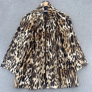 Chaqueta Chicos Mujer 2 EE. UU. Grande Marrón Estampado Animal Zenergy Cremallera Manga 3/4 Elastizada - Imagen 1 de 10