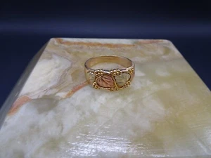 Anello oro colline nere TRI COLORE 10 carati vintage tg 12 - Foto 1 di 10
