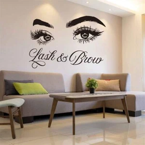 Lash & Brow Wall Decal Eyelash Extension Beauty Salon Decoration Make Up Room... - Picture 1 of 6