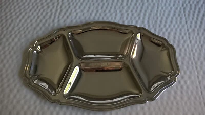 Guy Degrenne Divided Serving Platter Polished 18-10 Stainless Steel France 15.5" - Image 1 of 4