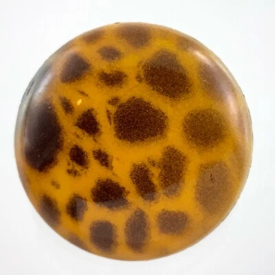 Vintage Molded Plastic Brown Leopard Garment Button .9in Novelty Pattern 190B - Image 1 of 4