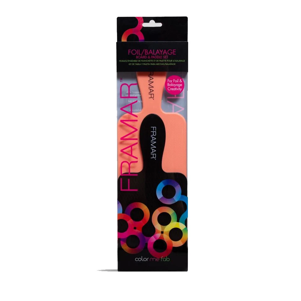 Spatola Colorazione Capelli FRAMAR Board&Paddle Nero/Rosa 2 Pezzi - Immagine 1 di 1