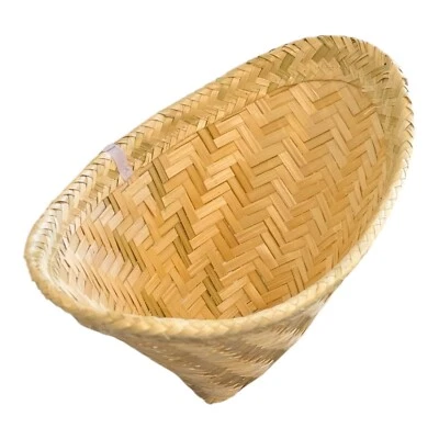 Cesta de vapor de arroz pegajosa tailandesa utensilios de cocina de bambú olla de vingtage tamaño grande 18" Foto 1 de 4