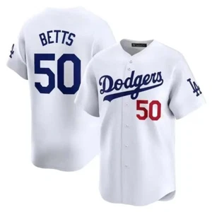 NWT-2XL-Men's Los Angeles Dodgers Mookie Betts Nike White Home Replica Jersey - Picture 1 of 5