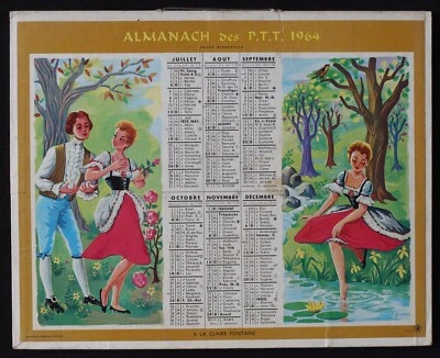 Calendario Almanaque Postes 1964 A la clara fuente de caza calendario Calendario - Imagen 1 de 2