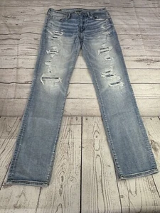 American Eagle Herrenjeans 32x34 blau Airflex 360 schmal Distressed Thrashed Denim - Bild 1 von 17