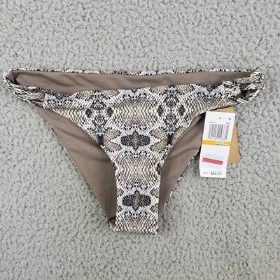 Rachel Roy GRAY Snakeskin Print Strappy Bikini Swim Bottom, US Small - Image 1 of 4