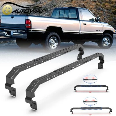 2PCS Low Profile Truck Bed Rack Cross Bar Fit 1994-2010 Dodge Ram 1500/2500/3500 Foto 1 de 4