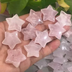 Cristal de cuarzo rosa natural estrellas cristal curativo regalo 1" 10 un. - Imagen 1 de 11