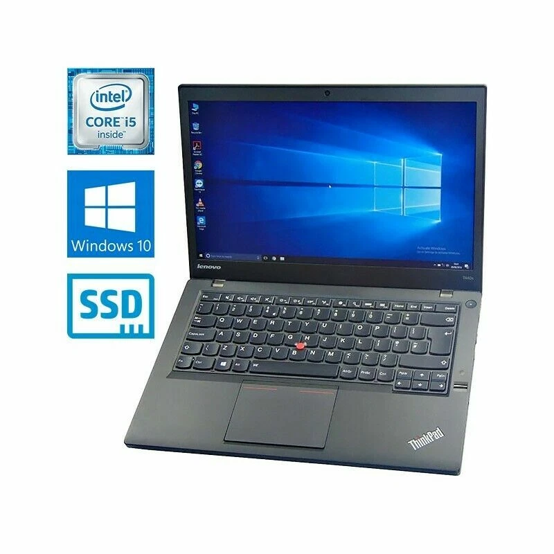 Lenovo ThinkPad T440s i5-4300u 2.5GHz 12GB 256GB SSD 1600x900 Webcam Wn10 Laptop - Image 1 of 4