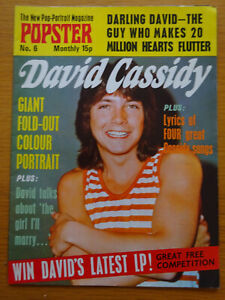 Popster Poster Magazine No 6 David Cassidy 33.5" x 23" (Poster Size) Rare 1970s