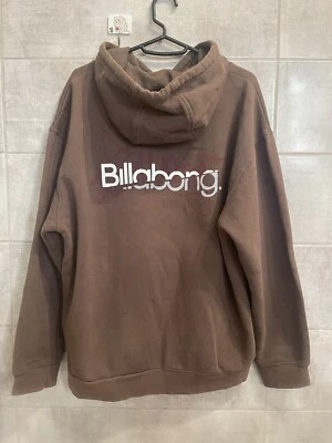 BILLABONG SUDADERA CON CAPUCHA VINTAGE ESTILO SURF WAVE DE GRAN TAMAÑO LOGOTIPO MARRÓN TALLA M Foto 1 de 4